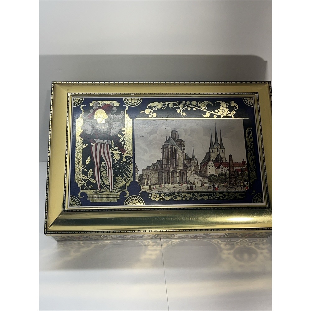Henry Lambertz GMBH &‎ Co Tin Biscuit Box Hinged Chest 1998 Aachen Germany 14.5" - Picture 2 of 10